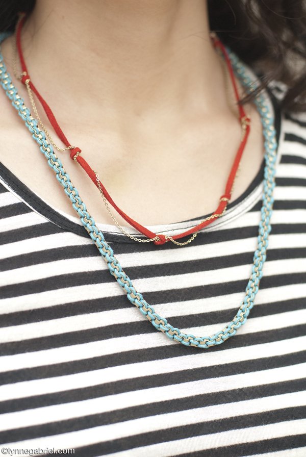 Yellow Plum Rope and Chain Necklace