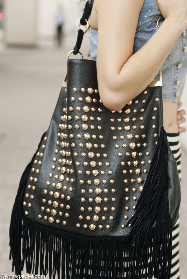 JustFab Studded Fringe Bag