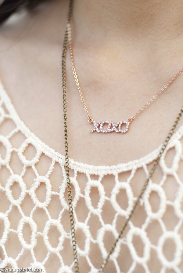 Outrage Fashion XOXO Rose Gold Necklace