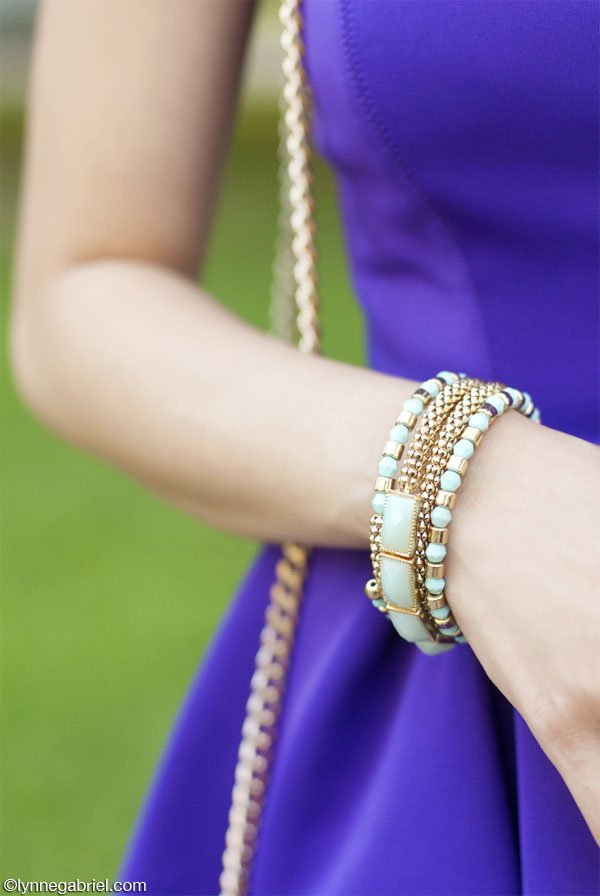 Mint Green and Gold Stack Bracelet