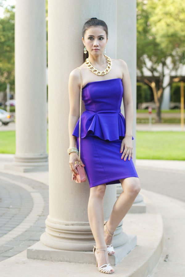 Purple Peplum Dress