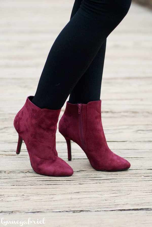 Deb Shops Burgundy Booties